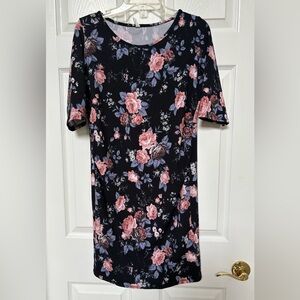 Pinkblush Pink and Navy Floral Sheath Midi Dress